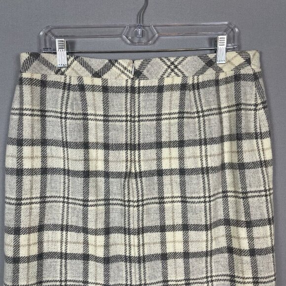 LL Bean Wool Blend Plaid Pencil Skirt Size 12 Lined Favorite Fit Preppy Academia - Picture 11 of 16